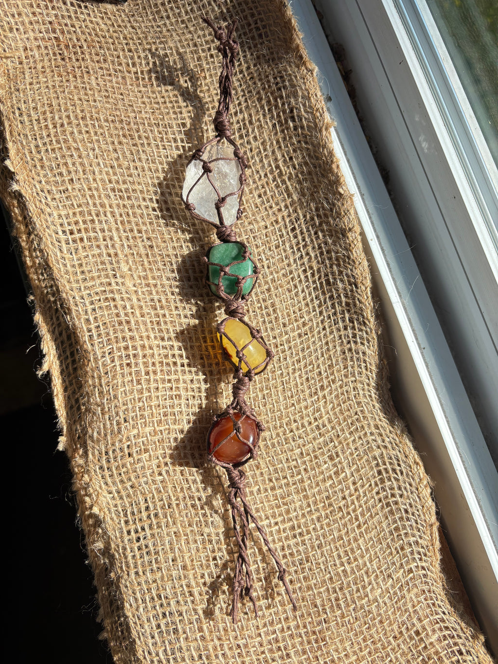 Macrame Crystal Hanging Charm