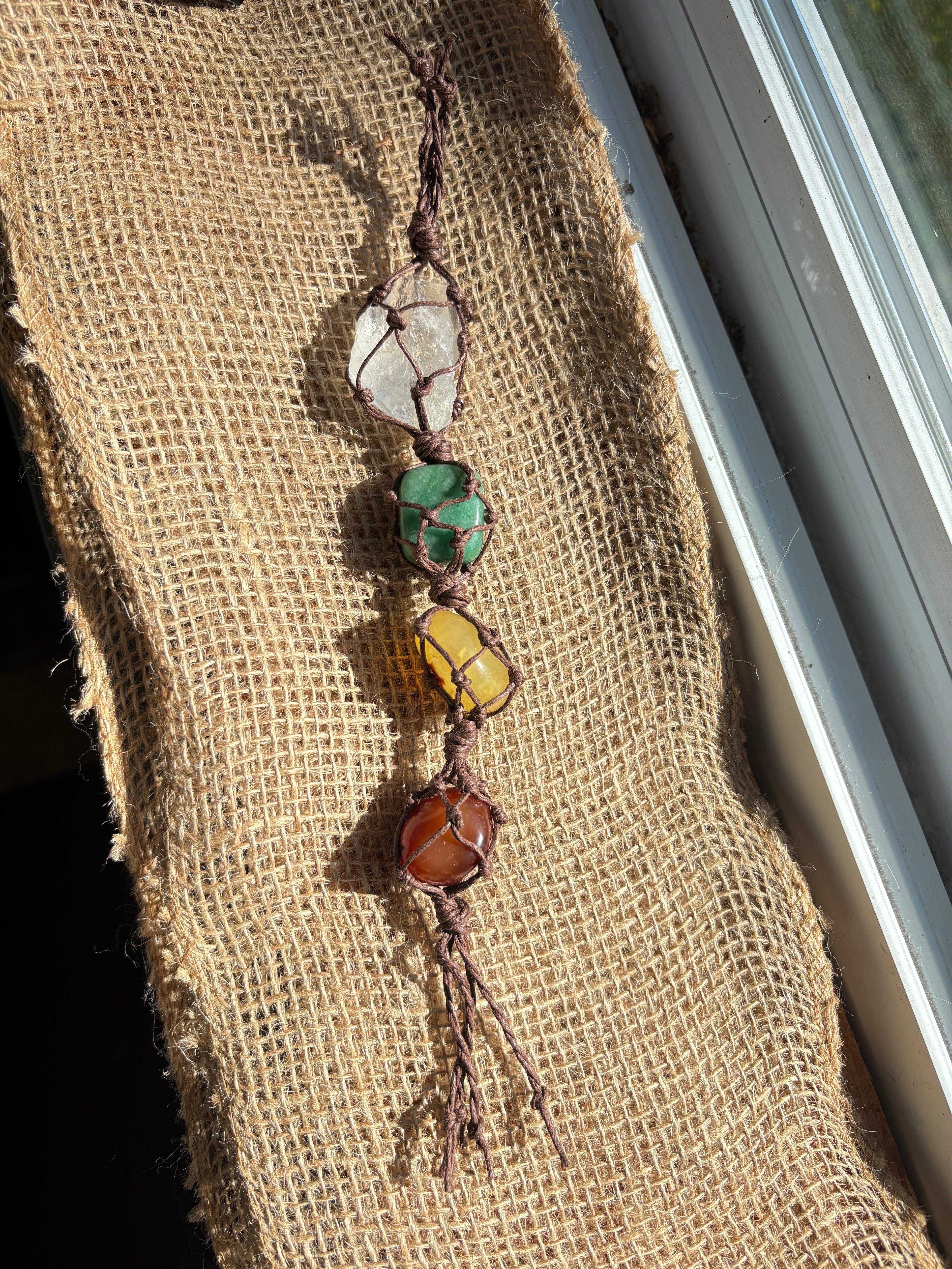 Macrame Crystal Hanging Charm