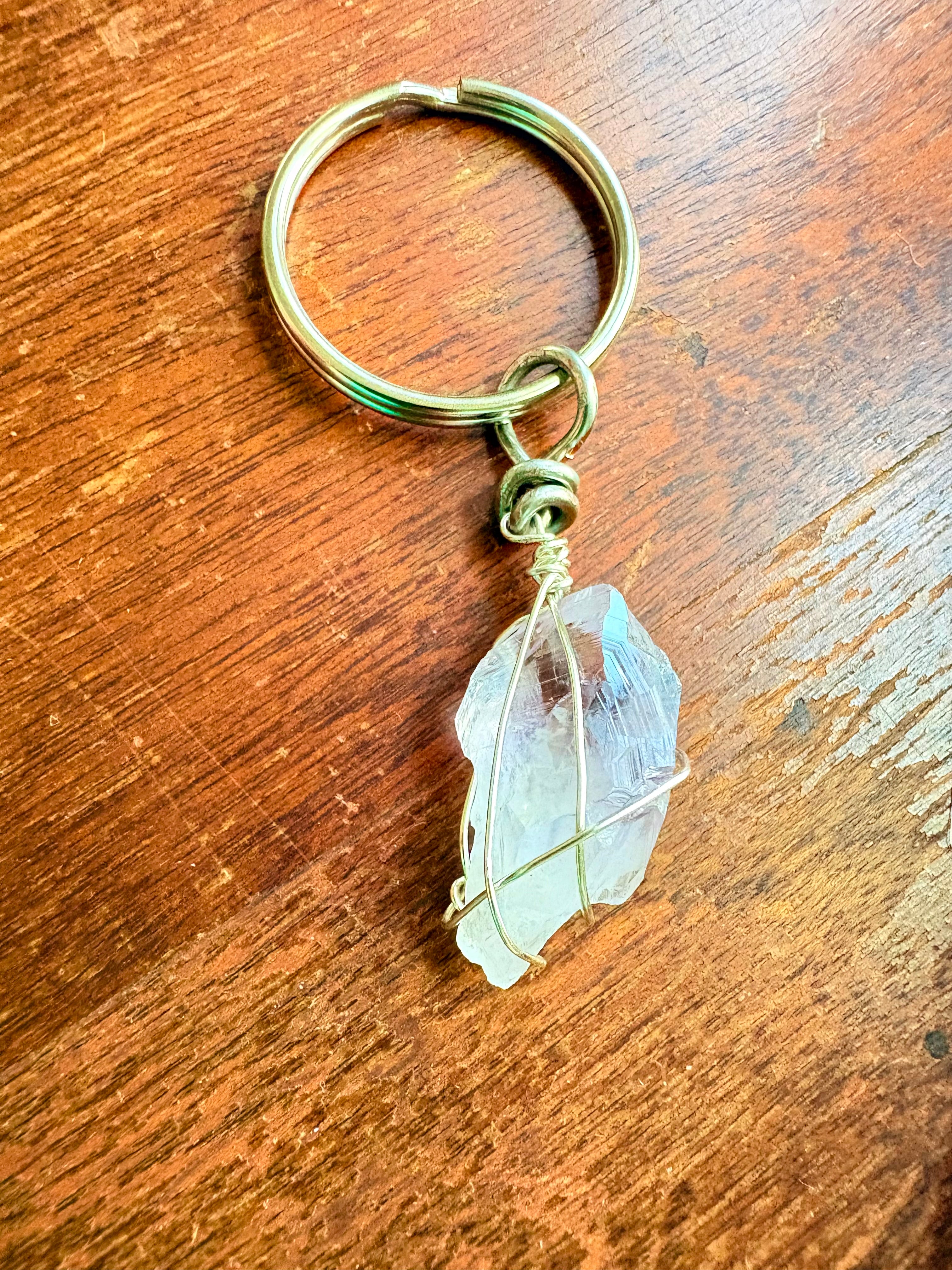 Pale Amethyst Crystal Keychain