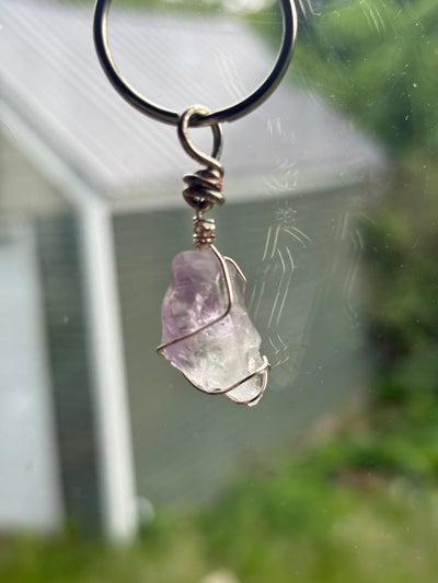 Pale Amethyst Crystal Keychain