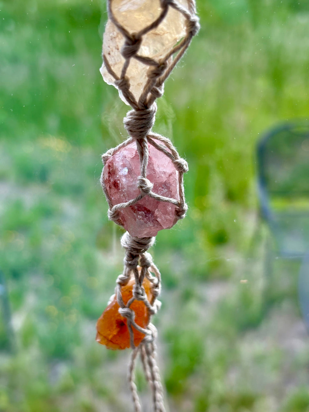 Chakra Crystal Macrame Hanging Rope