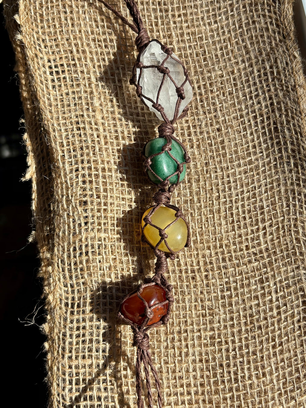 Macrame Crystal Hanging Charm