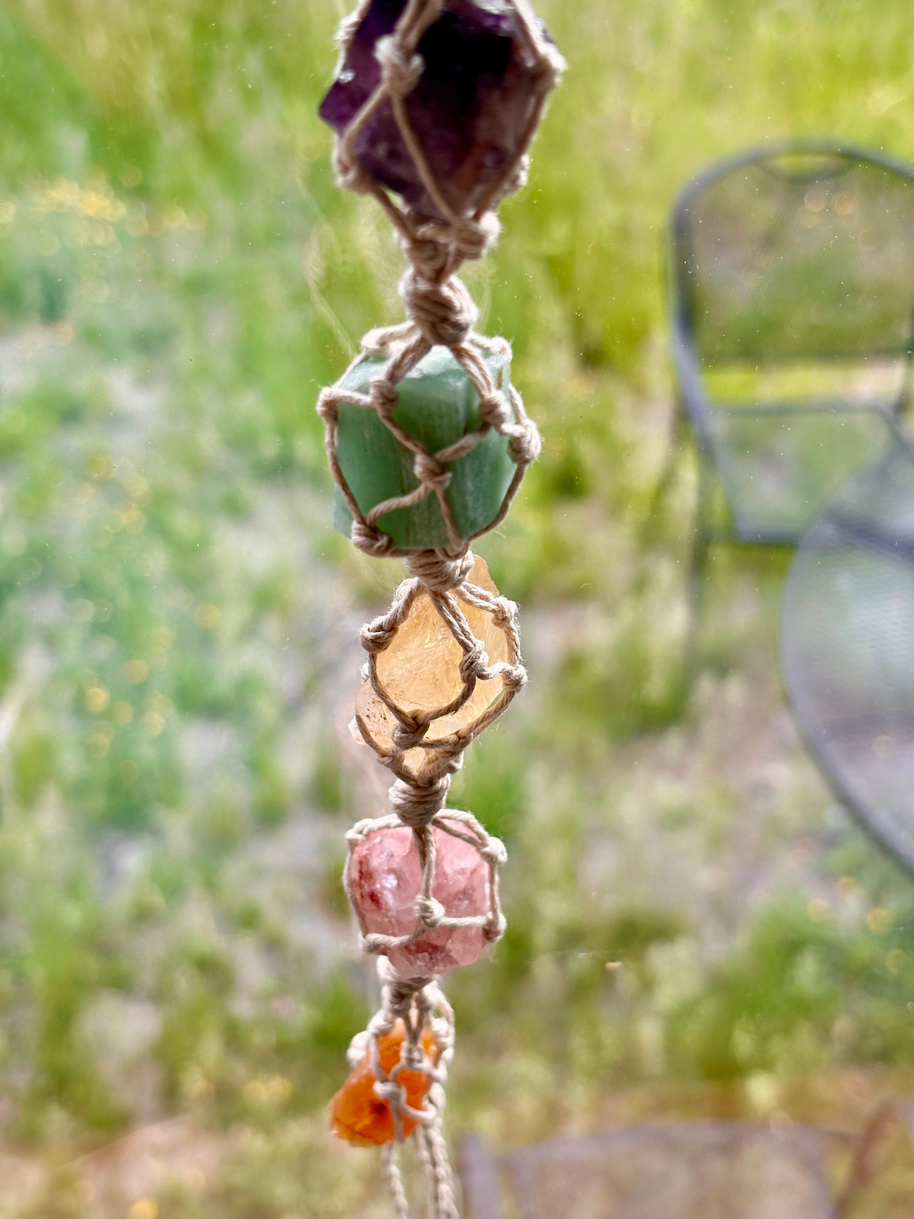 Chakra Crystal Macrame Hanging Rope