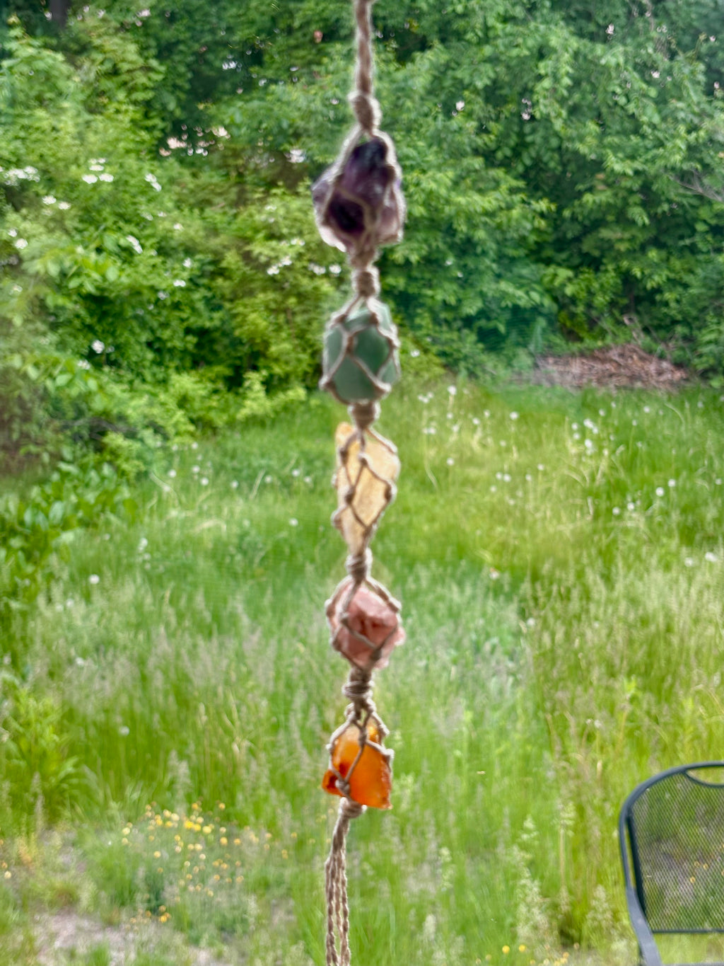 Chakra Crystal Macrame Hanging Rope
