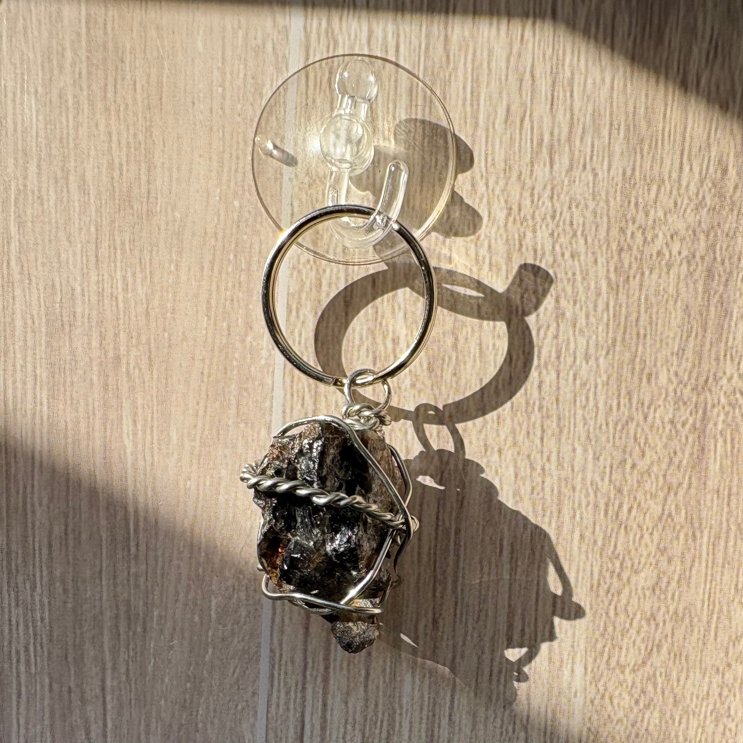 Smoky Quartz Crystal Keychain – Handmade Raw Stone