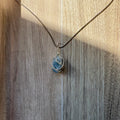 Blue Calcite Crystal Necklace – Handmade Wire Wrapped Raw Stone