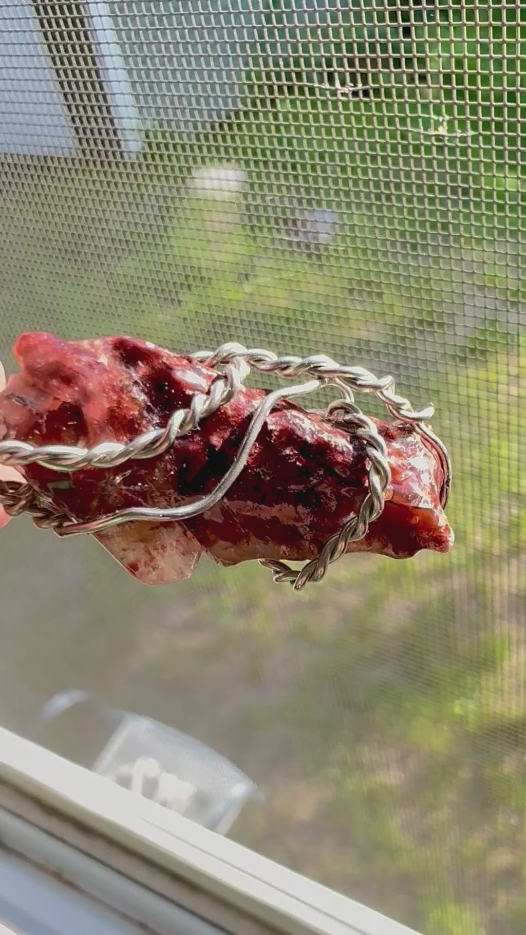 Red Calcite Crystal Necklace (3)