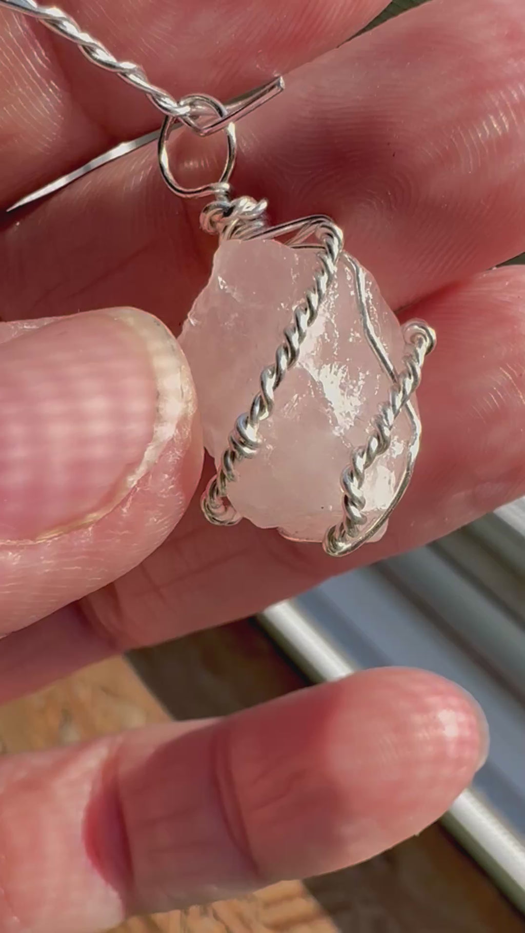 Rose Quartz Crystal Necklace